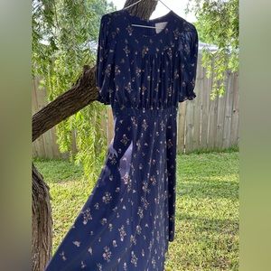 Gal Meets Glam Navy Blue & Pink Floral Dress